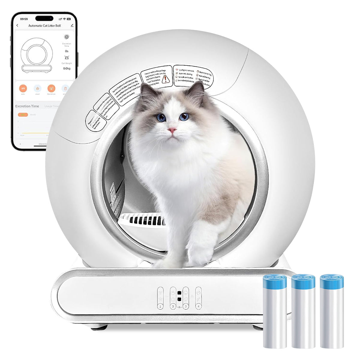 Zelfreinigende kattenbak XXL 2024 Model - Volautomatisch - Dekattenbakspecialist-dekattenbakspecialist