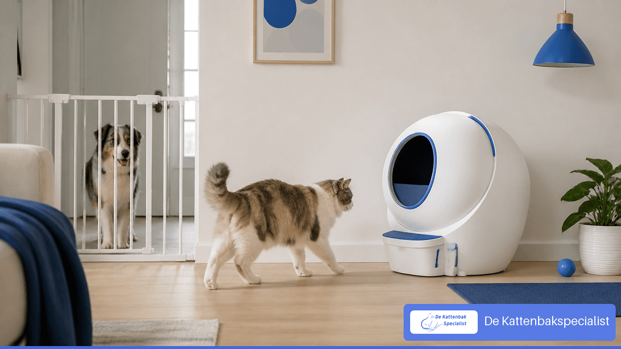 Automatische kattenbak met een hond in huis: zo pak je het veilig aan