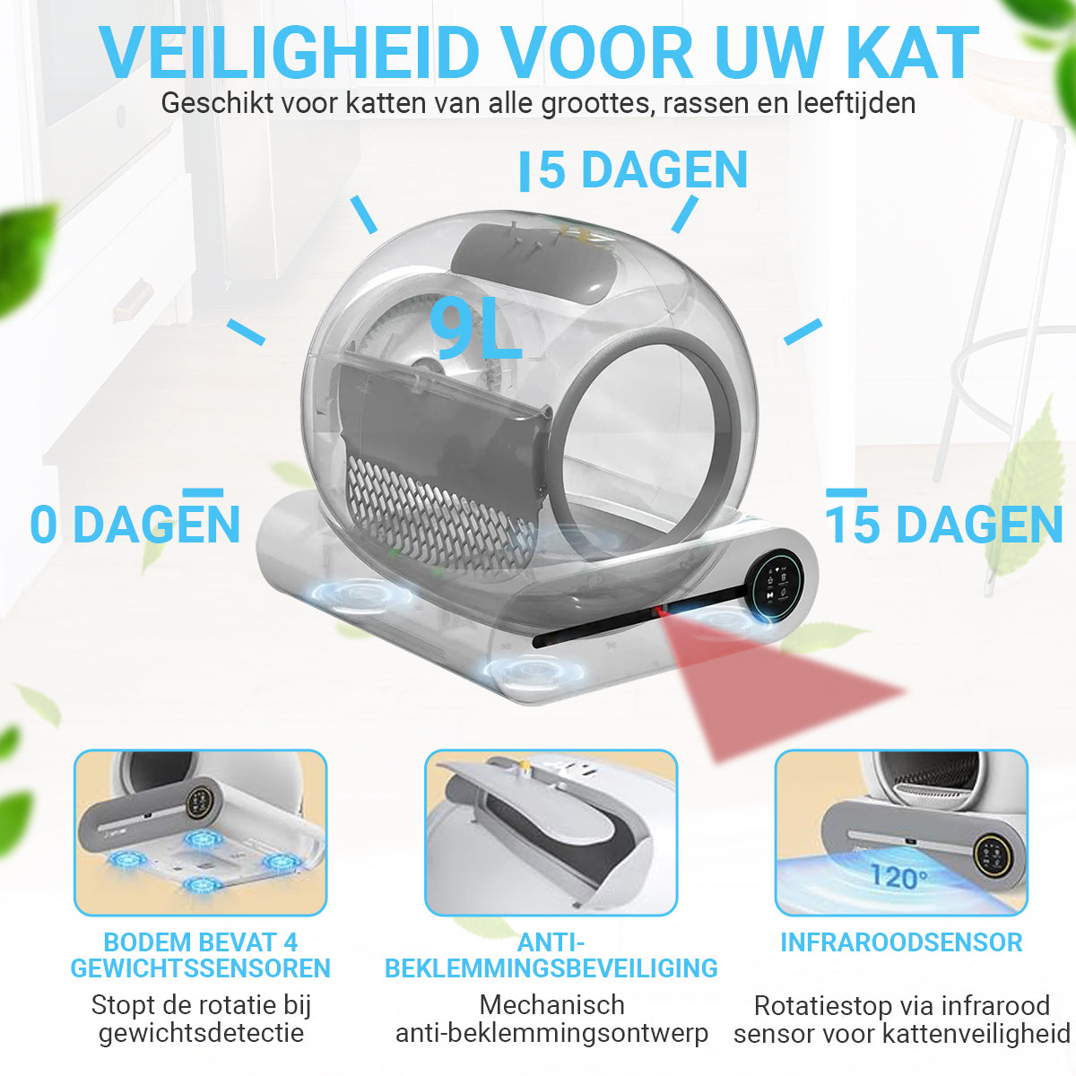 Zelfreinigende kattenbak XXL - Volautomatisch - Dekattenbakspecialist