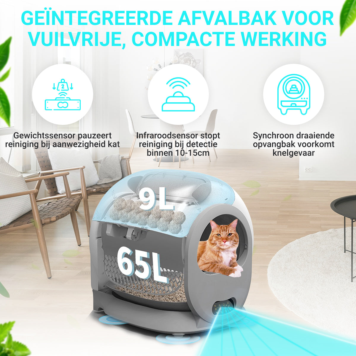 Zelfreinigende kattenbak XXL 2023 Model - Volautomatisch - Dekattenbakspecialist