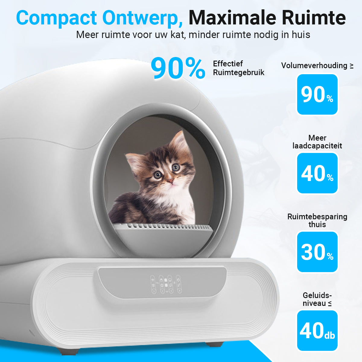 Zelfreinigende kattenbak XXL - 2025 model - Volautomatisch - Dekattenbakspecialist