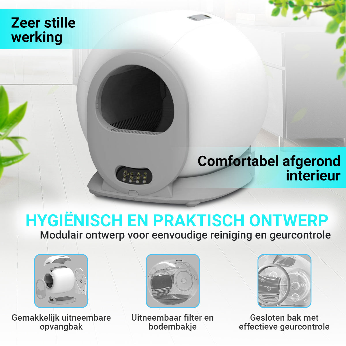 Zelfreinigende kattenbak XXL 2023 Model - Volautomatisch - Dekattenbakspecialist