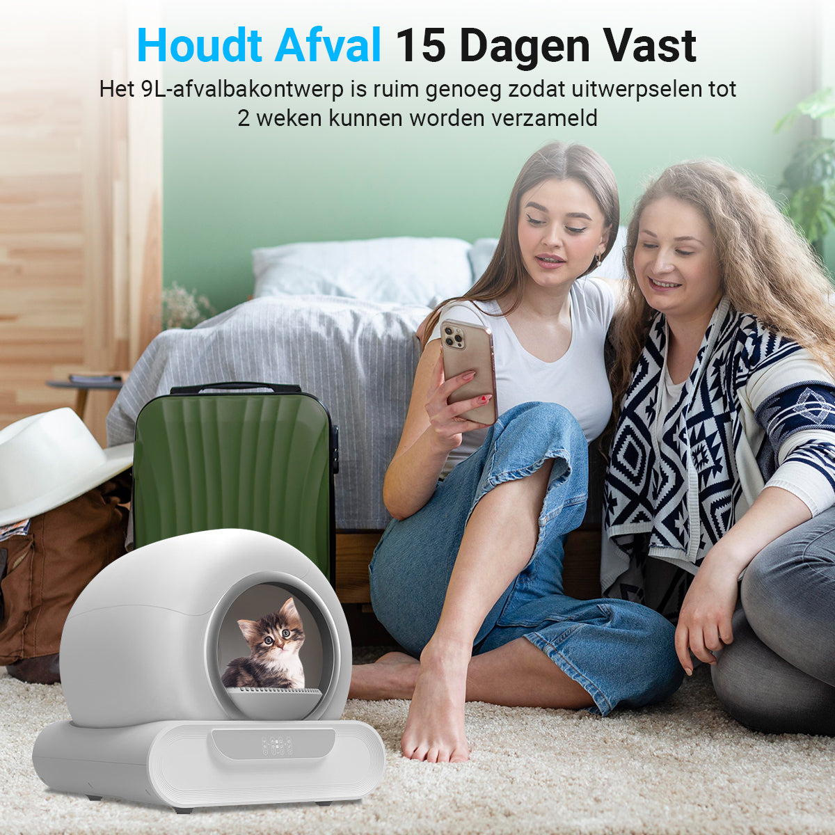Zelfreinigende kattenbak XXL - 2025 model - Volautomatisch - Dekattenbakspecialist