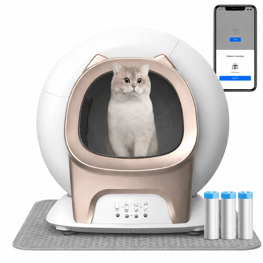 2025 Model Bundel - Zelfreinigende Kattenbak + Mat + Zakken