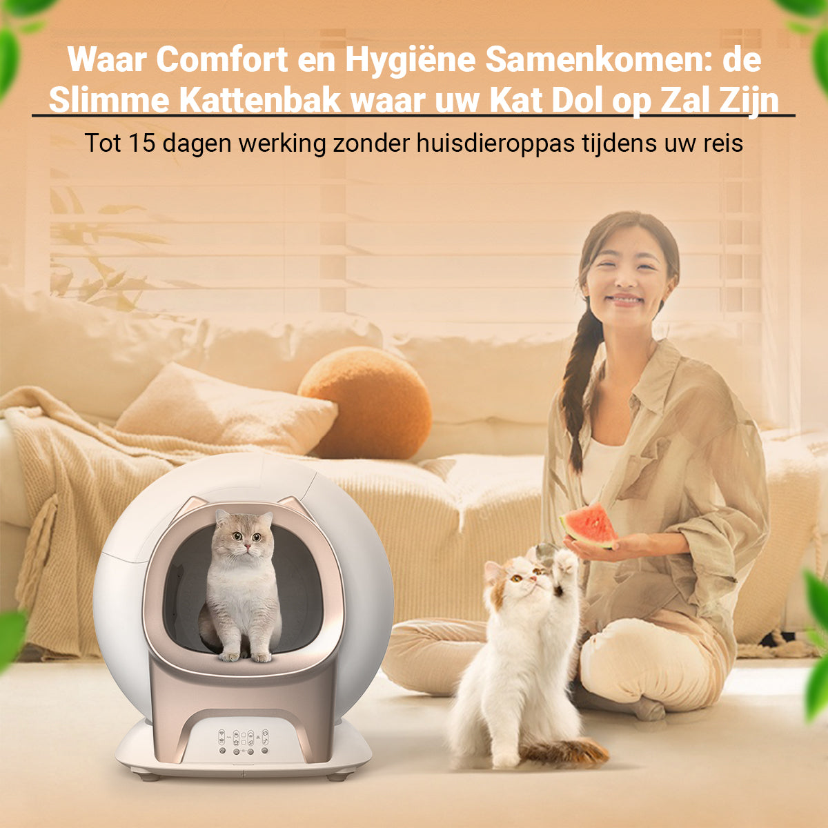 Zelfreinigende kattenbak XXL 2025 Model - Volautomatisch - Dekattenbakspecialist-dekattenbakspecialist