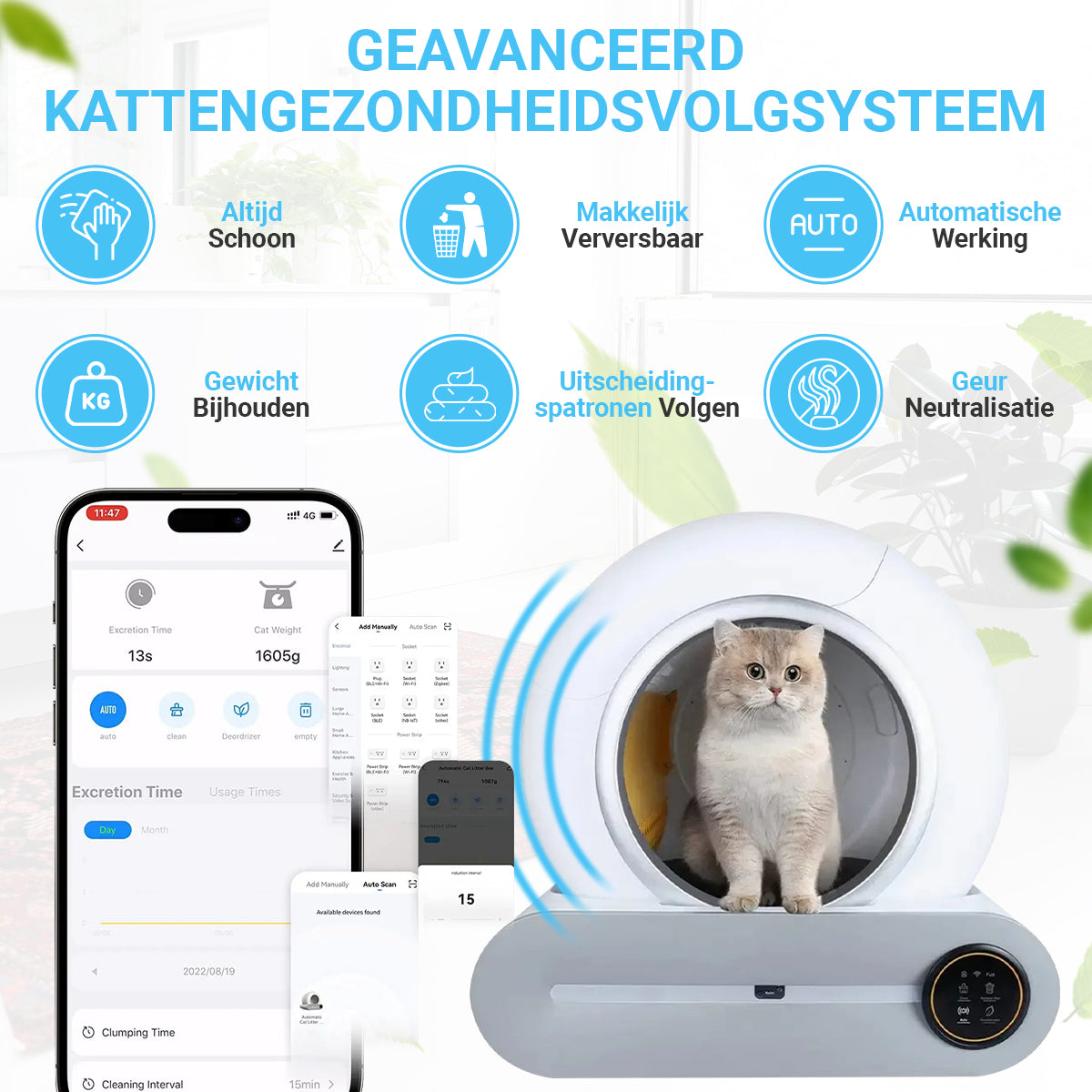 Zelfreinigende kattenbak XXL - Volautomatisch - Dekattenbakspecialist-dekattenbakspecialist