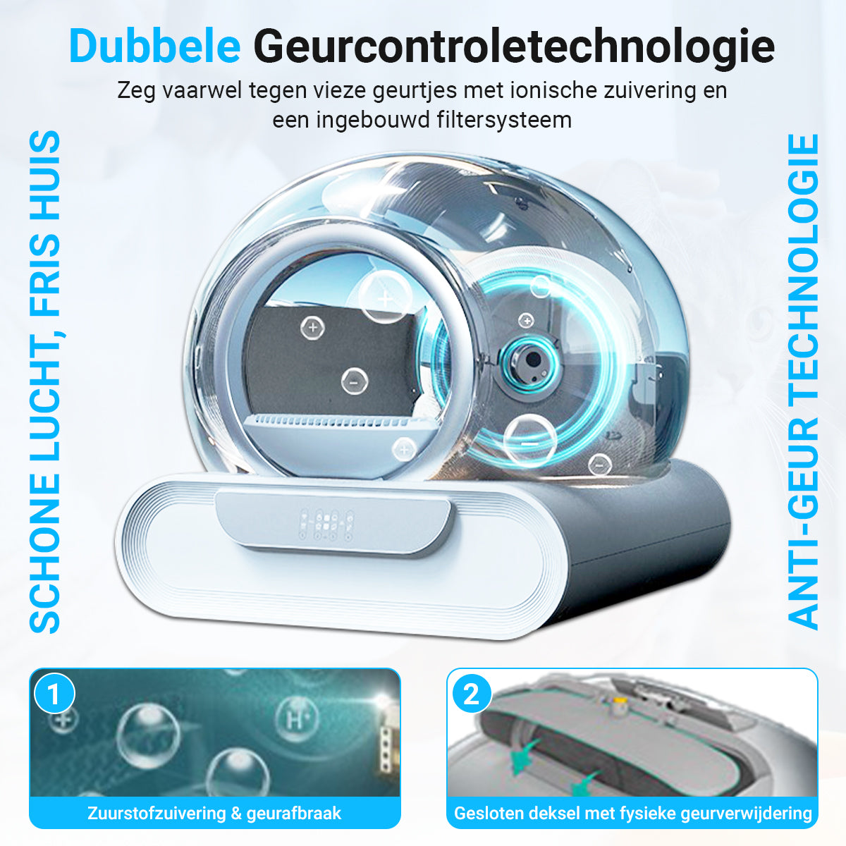 Zelfreinigende kattenbak XXL - 2025 model - Volautomatisch - Dekattenbakspecialist-dekattenbakspecialist