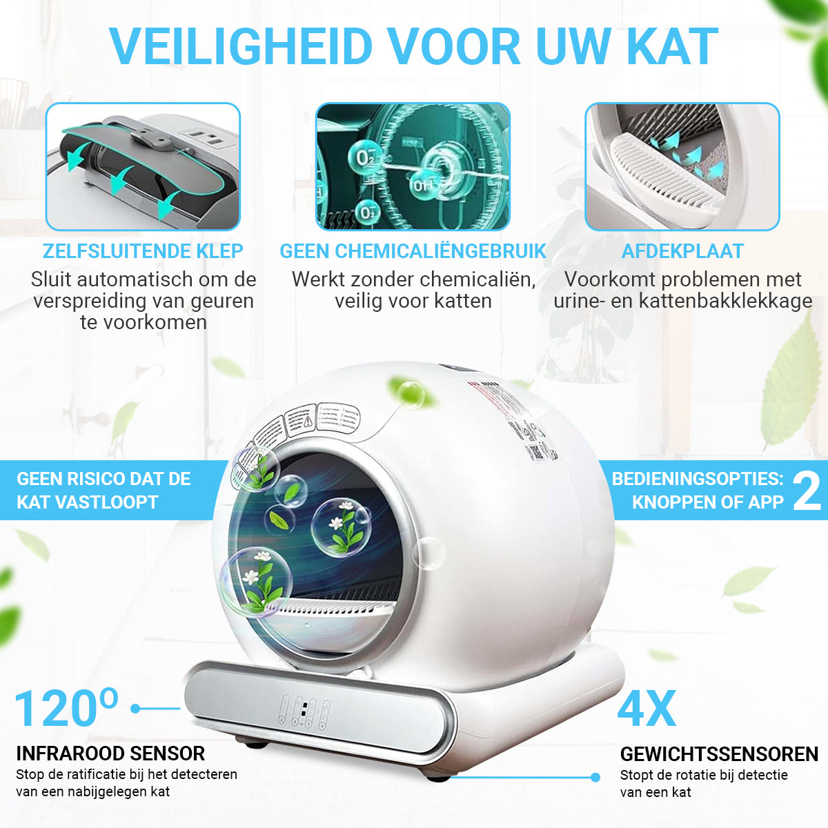 Zelfreinigende kattenbak XXL 2024 Model - Volautomatisch - Dekattenbakspecialist-dekattenbakspecialist