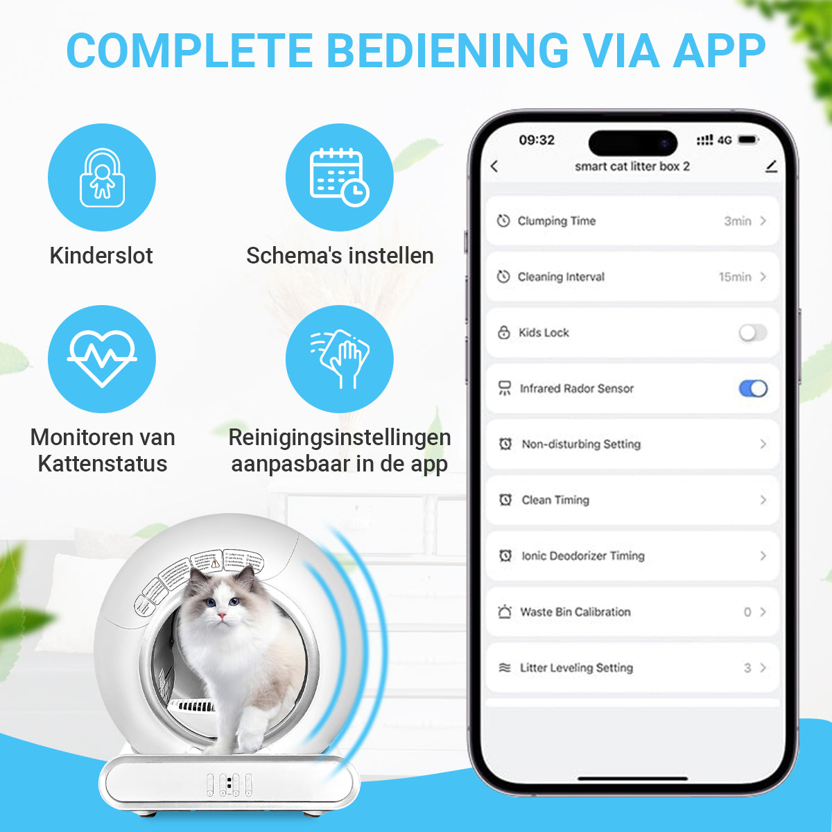 Zelfreinigende kattenbak XXL 2024 Model - Volautomatisch - Dekattenbakspecialist-dekattenbakspecialist